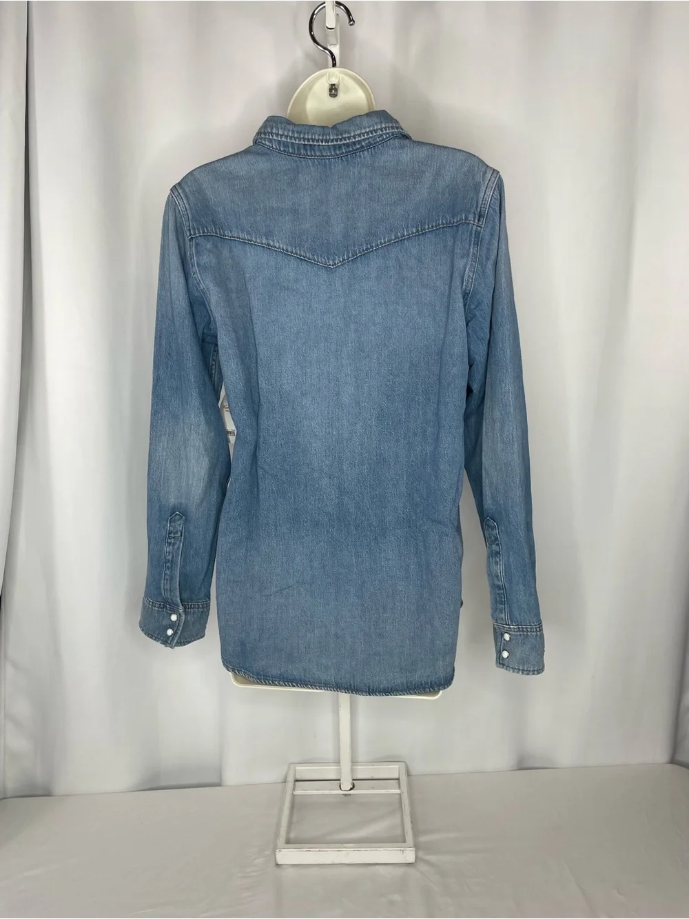 Lucky Brand Denim Western Shirt Medium Snap Button Chambray Jean Top NWT - Picture 6 of 11